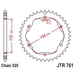 Couronne JT SPROCKETS alu standard - 525 - Nécessite un porte couronne JT SPROCKETS