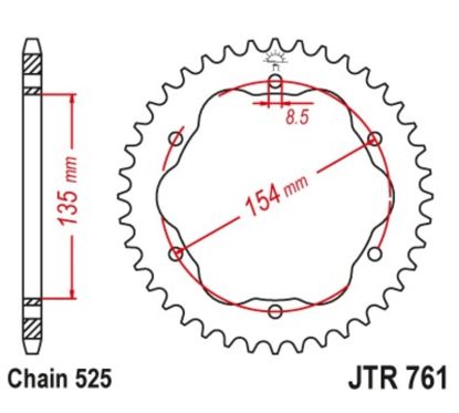 Couronne JT SPROCKETS alu standard - 525 - Nécessite un porte couronne JT SPROCKETS