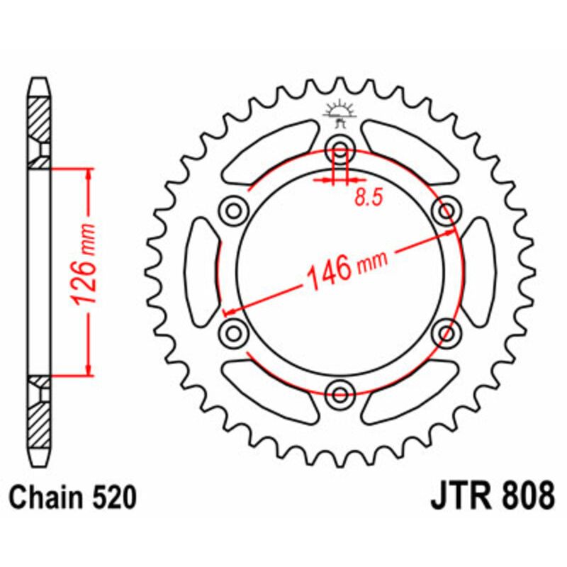Couronne JT SPROCKETS Acier Standard - 520 Couronne JT SPROCKETS Acier Standard - 520