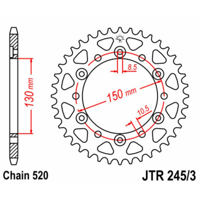 Couronne JT SPROCKETS Acier Standard - 520 Couronne JT SPROCKETS Acier Standard - 520