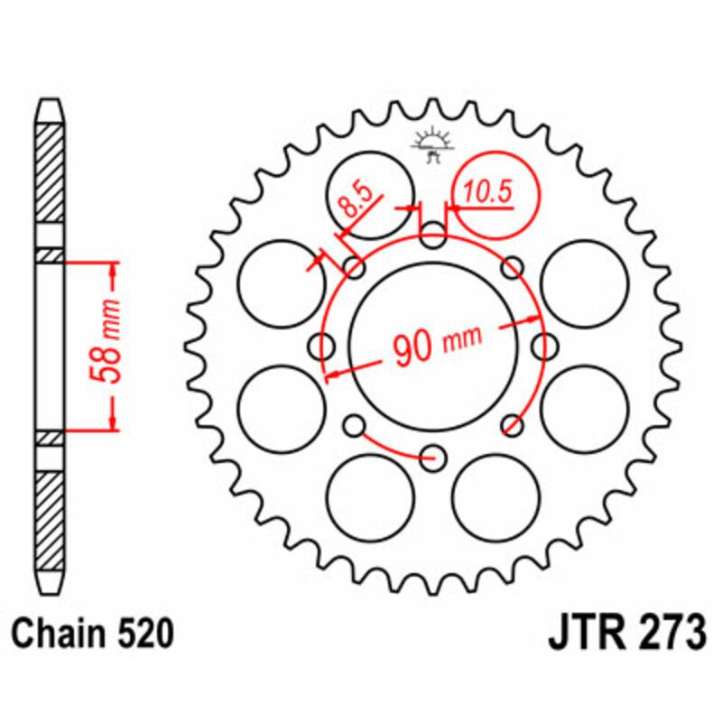 Couronne JT SPROCKETS Acier Standard - 520 Couronne JT SPROCKETS Acier Standard - 520