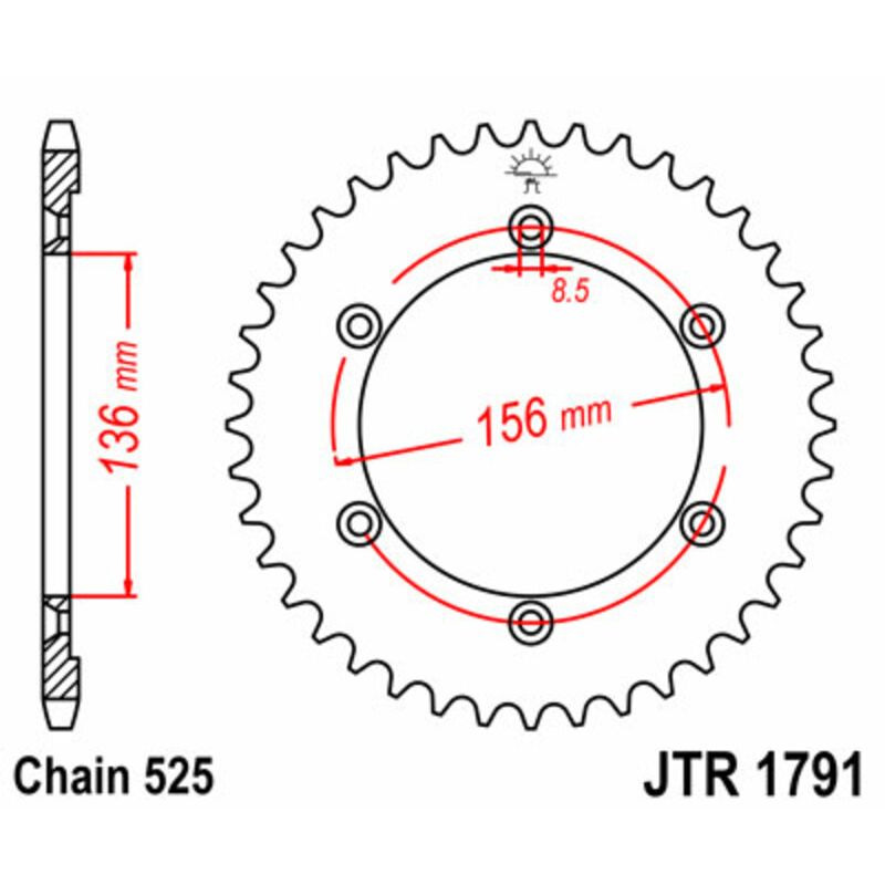 Couronne JT SPROCKETS Acier Standard - 525 Couronne JT SPROCKETS Acier Standard - 525