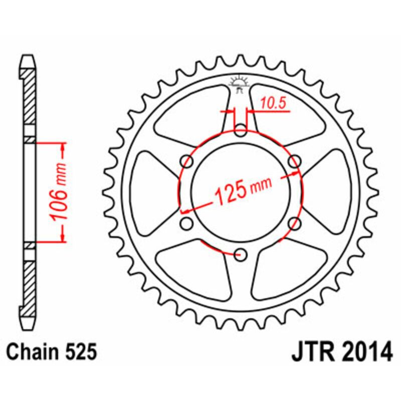 Couronne JT SPROCKETS Acier Standard - 525 Couronne JT SPROCKETS Acier Standard - 525