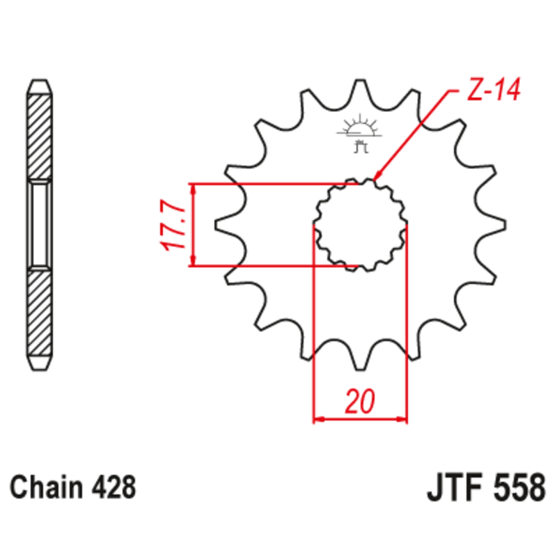 Pignon JT SPROCKETS acier anti-bruit - 428