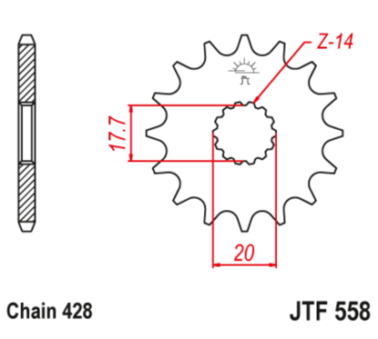 Pignon JT SPROCKETS acier anti-bruit - 428