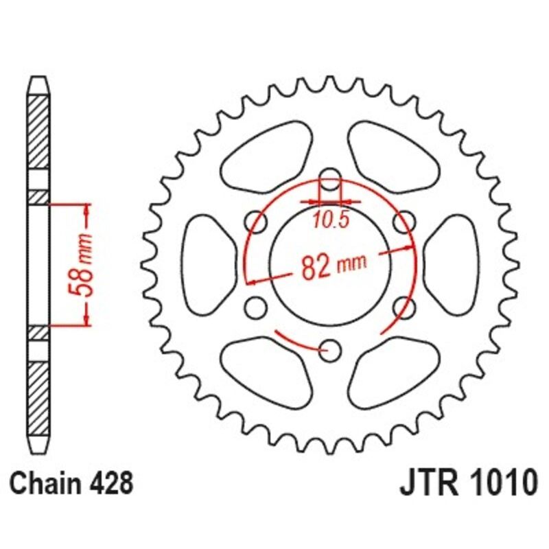 Couronne JT SPROCKETS Acier Standard - 428 Couronne JT SPROCKETS Acier Standard - 428