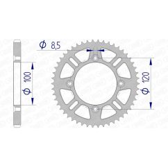 Couronne AFAM alu standard - 428