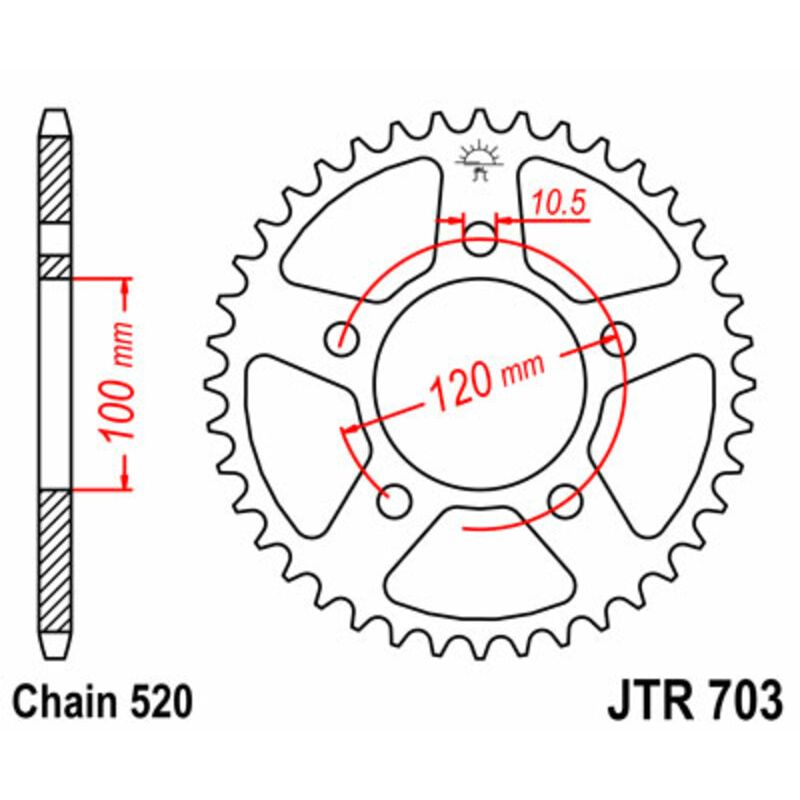 Couronne JT SPROCKETS Acier Standard - 520 Couronne JT SPROCKETS Acier Standard - 520