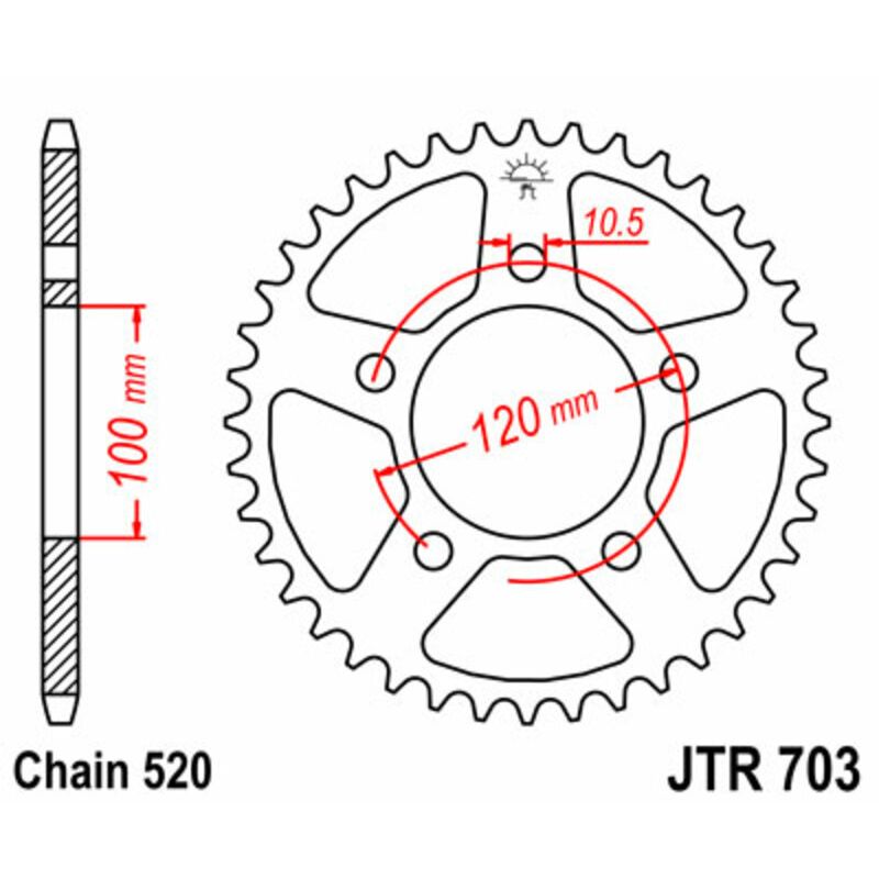 Couronne JT SPROCKETS acier standard - 520 Couronne JT SPROCKETS acier standard - 520