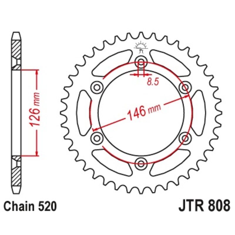 Couronne JT SPROCKETS acier anti-boue - 520 Couronne JT SPROCKETS acier anti-boue - 520