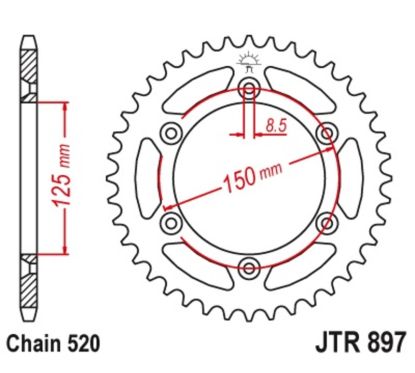 Couronne JT SPROCKETS acier anti-boue - 520