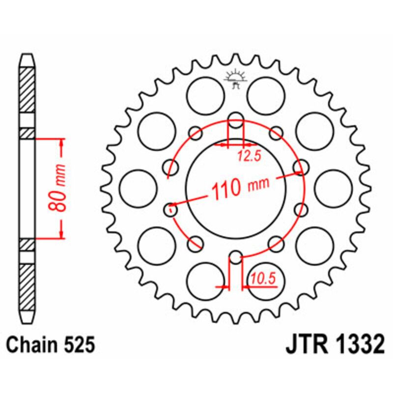 Couronne JT SPROCKETS Acier Standard - 525 Couronne JT SPROCKETS Acier Standard - 525