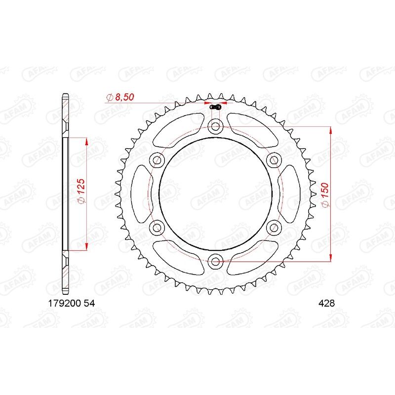 Couronne AFAM acier standard - 428