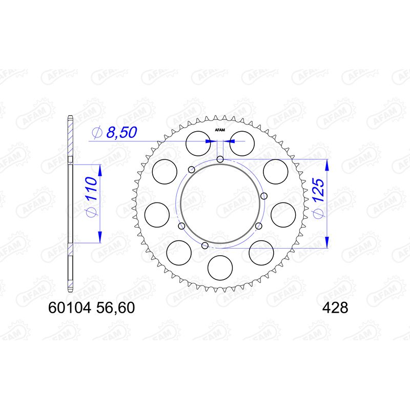 Couronne AFAM alu standard - 428