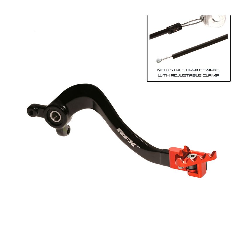 Pédale de frein RFX Pro Series - embout repliable - noir/orange