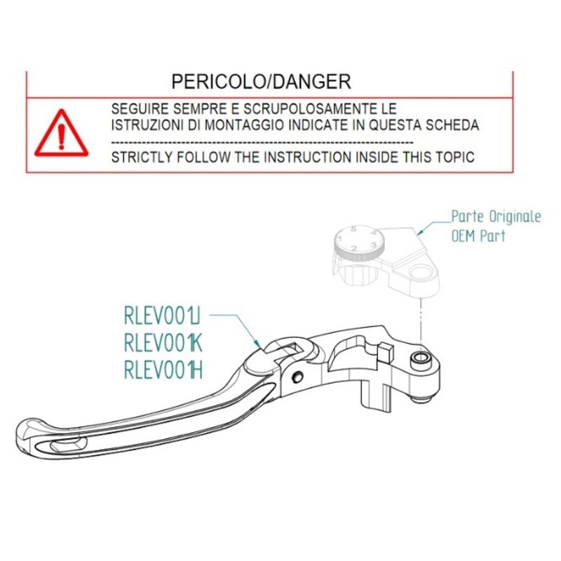 Kit de leviers repliables et réglables LIGHTECH - Type J