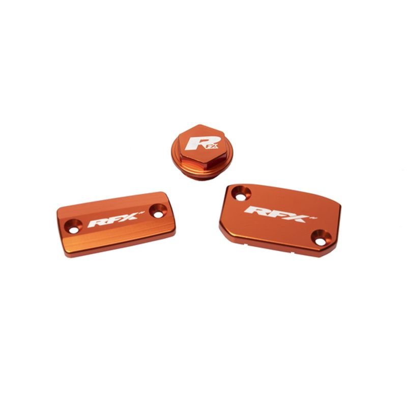 Jeu de couvercles de maîtres-cylindres RFX Pro Series - orange / frein Brembo et embrayage Magura